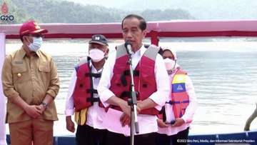 Foto: Presiden Jokowi Resmikan Bendungan Bintang Bano, Sumbawa Barat, (14/1/2022) (Tangkapan Layar Youtube Setpres RI)